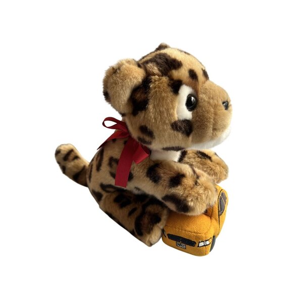 Rare Cartier Leopard Plush On Yellow Taxi Cab 8.5" Stuffed Animal With Red Bow D - Picture 4 of 5